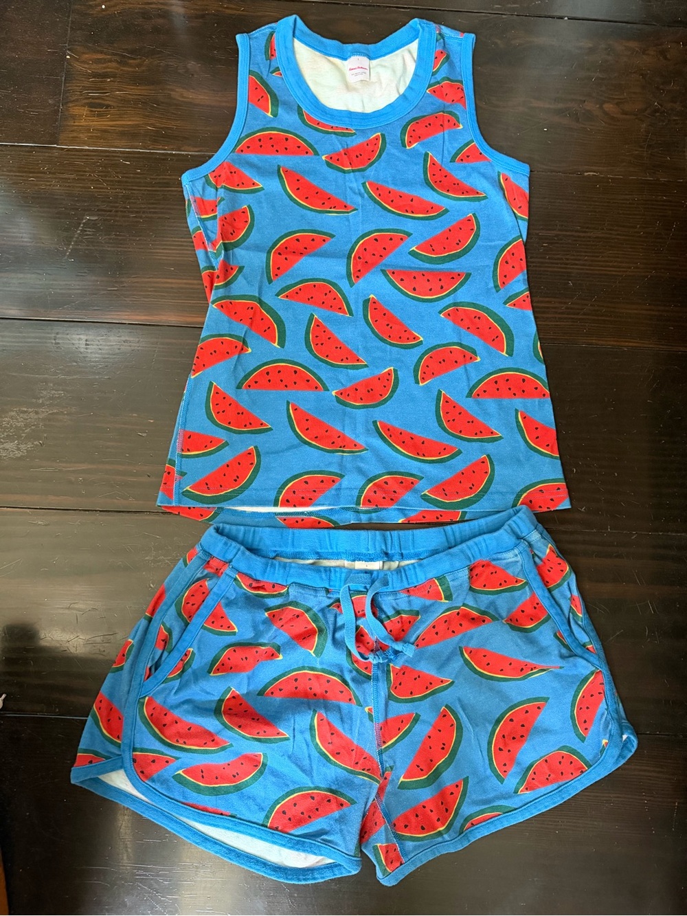Hanna Andersson Blue Shorts with Red Watermelon Print